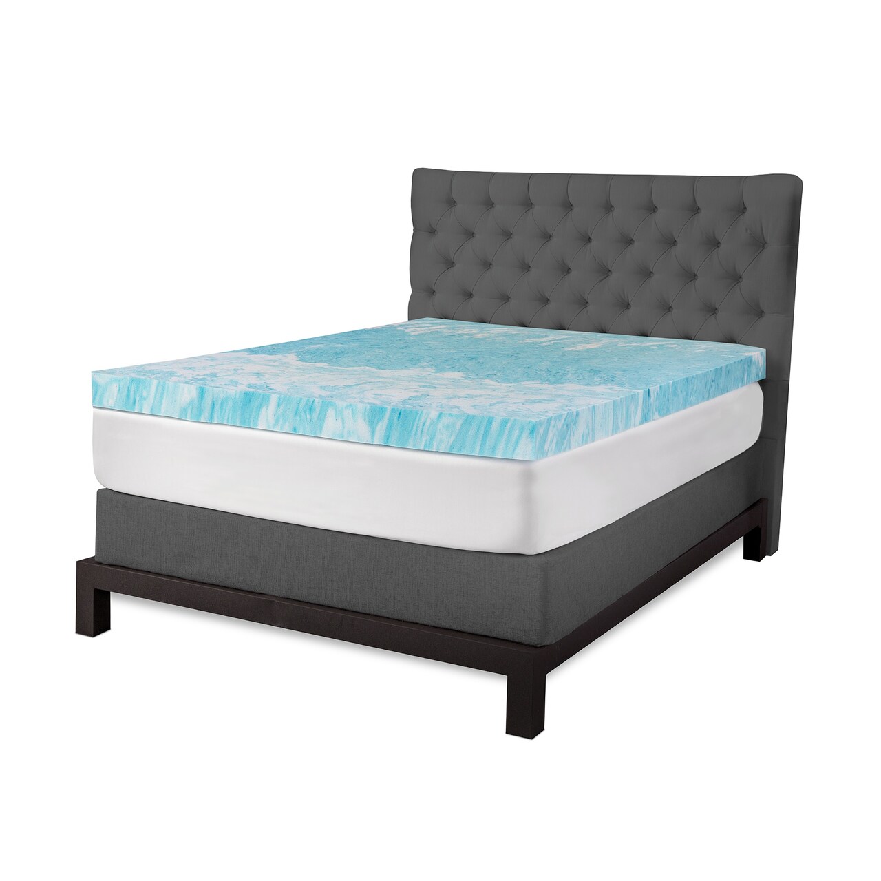 Soft Tex International Mattress Topper Memory Foam Swirls of Cooling Gel - Twin Size